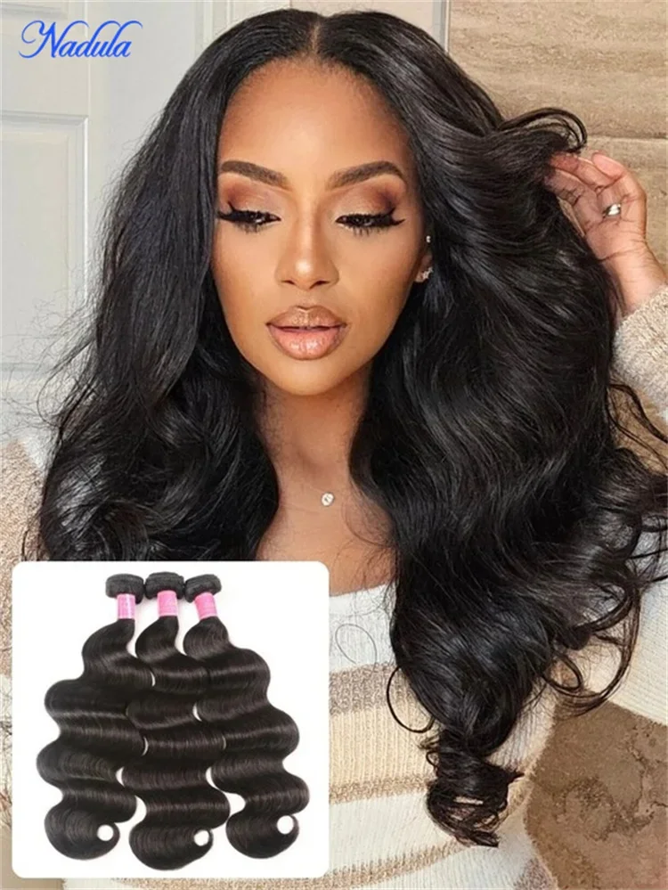 

Натуральные бразильские волосы Nadula Hair, волнистые, 2, 3, 4 шт., пучки из натуральных волос, 8-26 дюймов, натуральный цвет