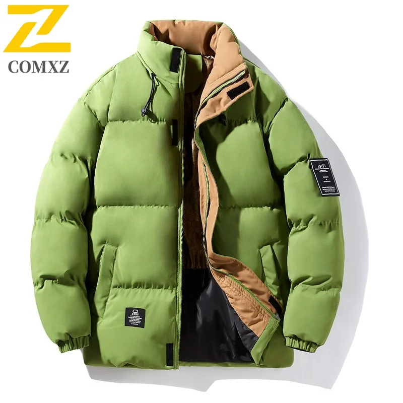 

COMXZ 2025 Mens Cotton Jacket Winter Thick Fleece Lined Premium Fur Collar Coat Urban Streetwear Bad Boy Style Outerwear Fashion