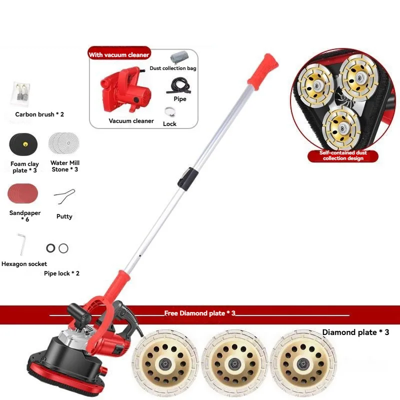 Máquina pulidora de suelo de hormigón y cemento de mano, amoladora de suelo epoxi, cepilladora rugosa, rectificadora de suelo limpio