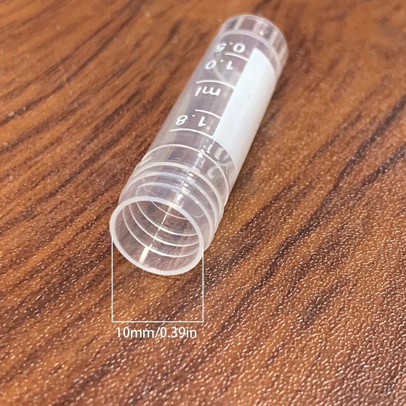 10pcs 1.8ML Laboratory Tubes with Green Nuts Multifunctional Plastic Transparent Tubes Sample Storage Containers Centrifuge Tube