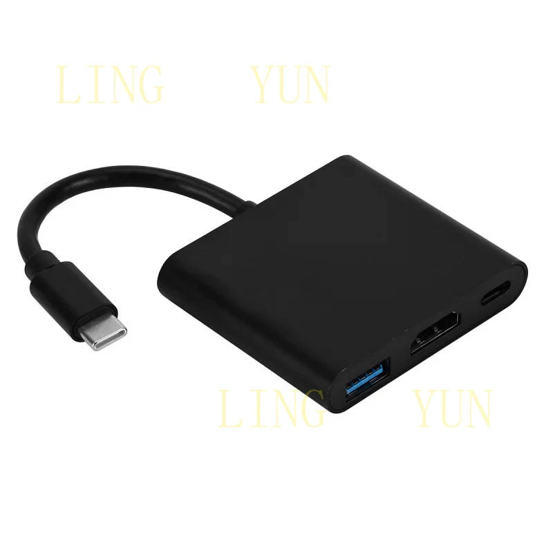 Z  3 IN 1 USB C HUB TYPE-C to HDMI Adapter TYPE C Extension Cable USB 3.0 Converter