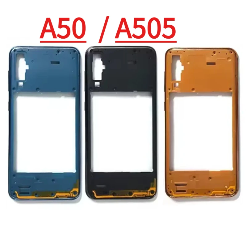 A50 Replacement For Samsung A50 A505 Middle Frame Housing Board LCD Faceplate Bezel Replace Repair Parts + Side Buttons