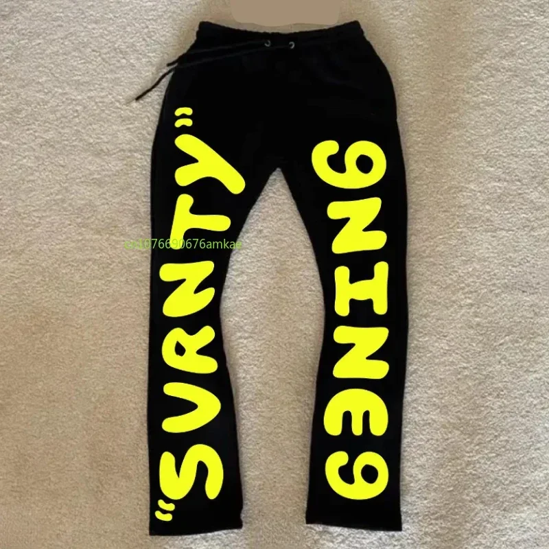 

Y2k Hundred Sports Pants Street Style Loose Comfortable Pants Men Women Ins Tide Letters Printed Cotton Black Casual Pants