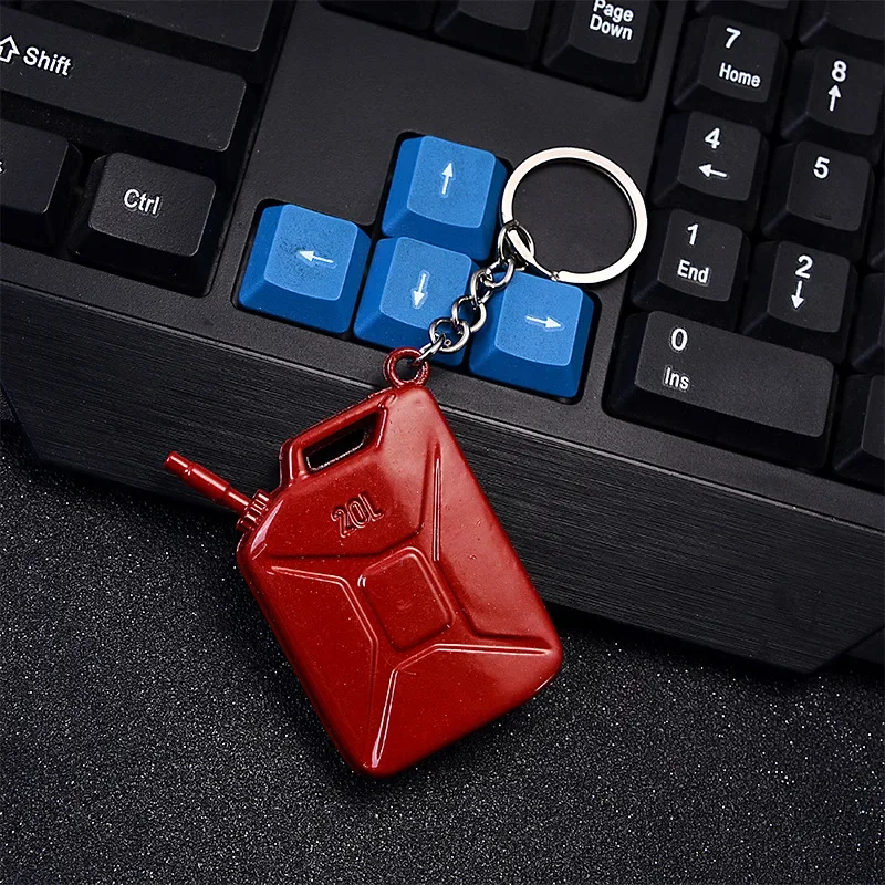 Classic Oil Drum Key Chains Creative Fire Equipment Keyring Pendant Bag Car Key Holder Accessories For Men Survival Game Gift