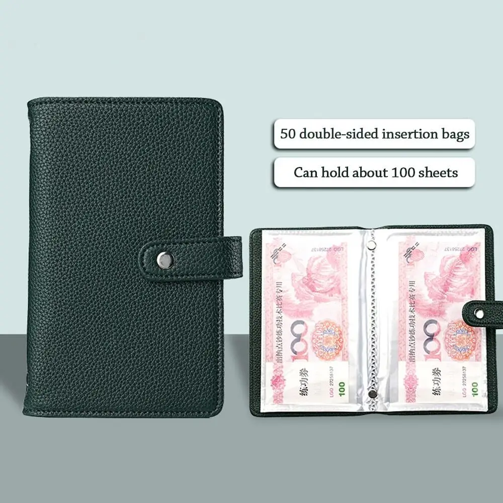Save Money 100 Envelopes Money Saving Challenge Large Capacity PU Money Collection Book Portable Reusable Savings Binder Lovers