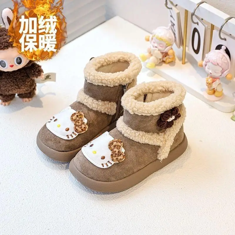 

Sanrio Hello Kitty Spot Girls' Kt Thickened Snow 2025 New Children's Winter Warm Boots with Plush Cotton Shoes and Short Boots