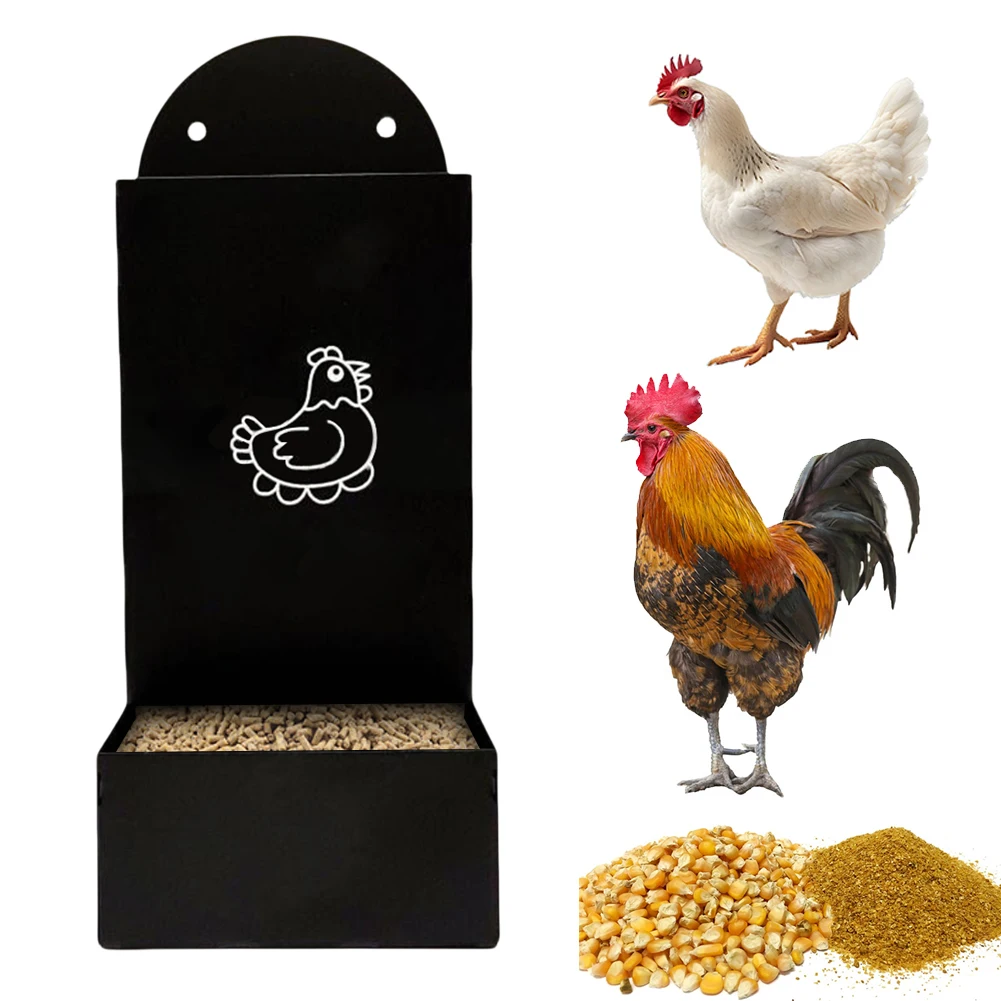 Comedero de cáscara de ostras y grano, diseño sin residuos, comedero colgante para pollos, comedero de alimentación para pollos de boca ancha, accesorios para gallinero