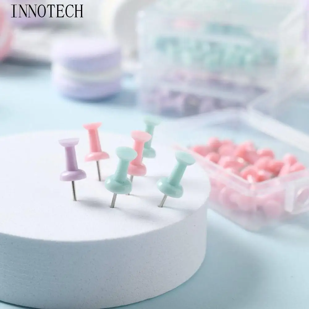 

Красочная канцелярская кнопка цвета макарон, фиксирующая булавка, пластиковая доска, канцелярская кнопка, маленькие свежие кнопки для большого пальца, школьные