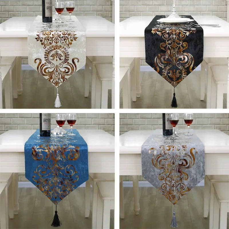 1pcs Table Flag European Style Dining Table Cloth Long Strip Fashion Jacquard Desk Dressing Desk All Can Be Used Various Styles