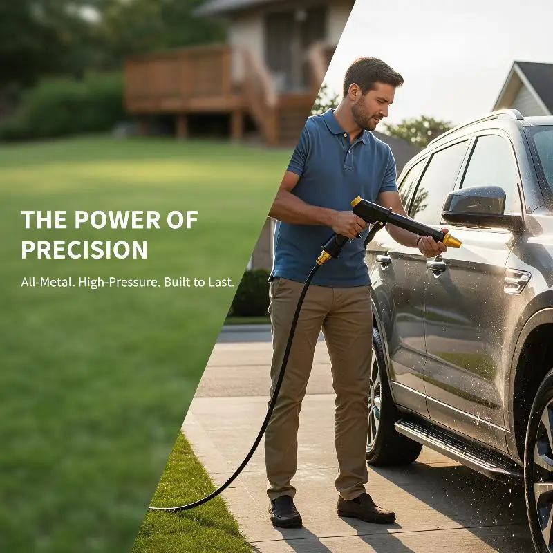 Power High Pressure Water Gun Anti-Rust Metal Nozzle Jet Sprayer for Garden Watering Car Wash Roof Cleaning Tasks