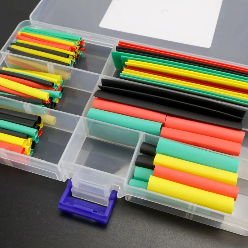 164 pieces heat shrink tubing 2:1 wire cable tie combination electrical insulation heat shrink tubing kit.