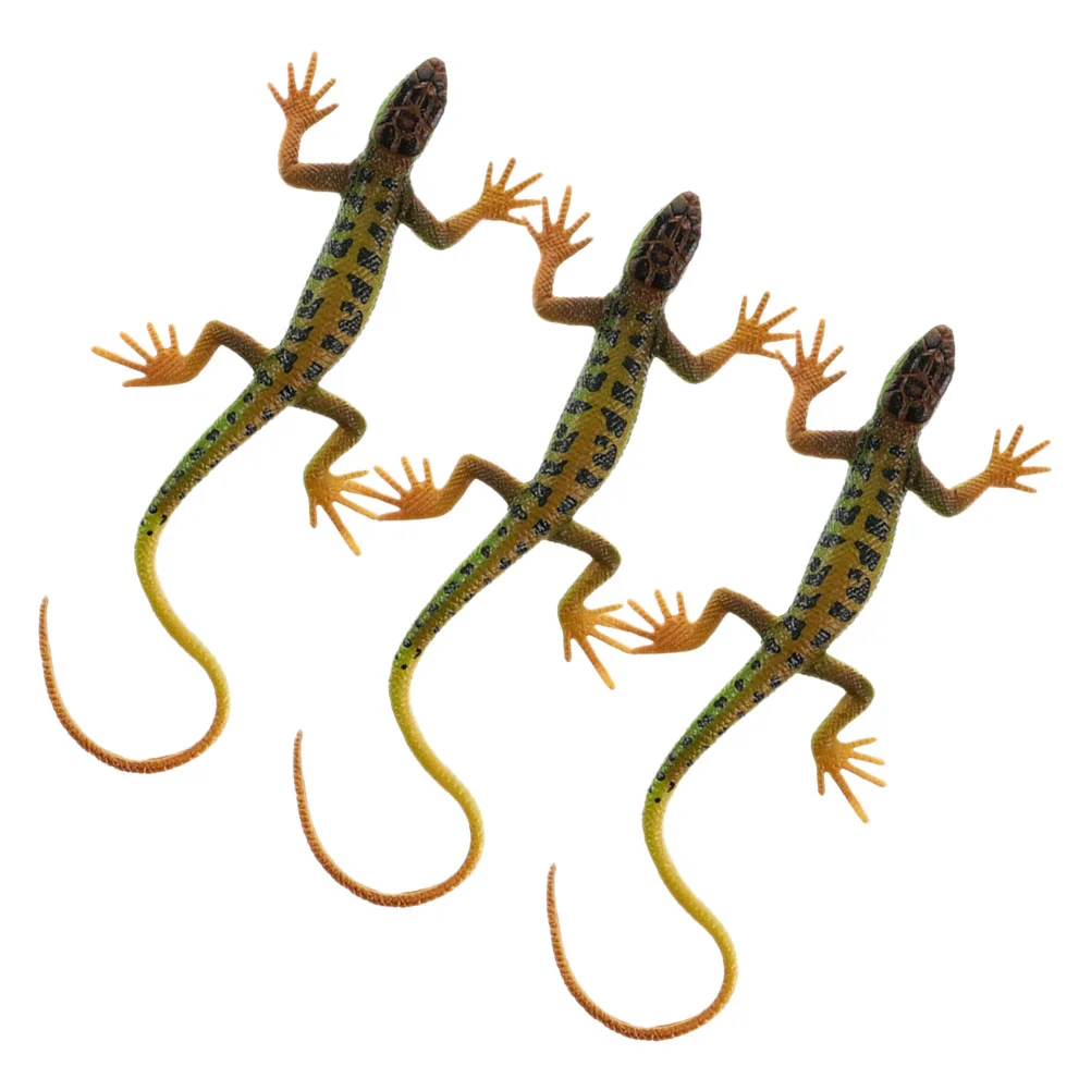 3 Pcs Snake Lizard Skink Animal Figurines Simulation Figures Statue Fake Small Ornaments Puzzle