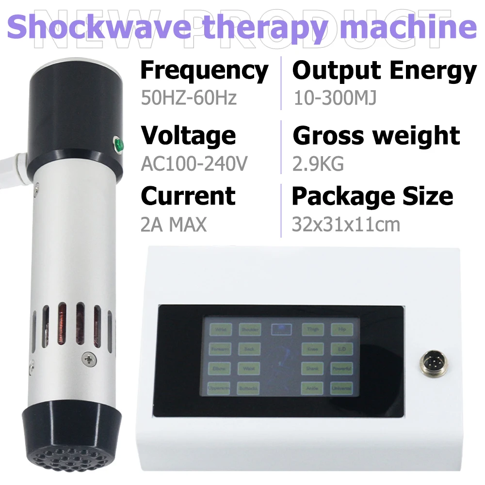 Professional Shock Wave Therapy Machine 300MJ 18Hz For ED Treatment And Elbow Pain Relief Physiotherapy Shockwave Massager New