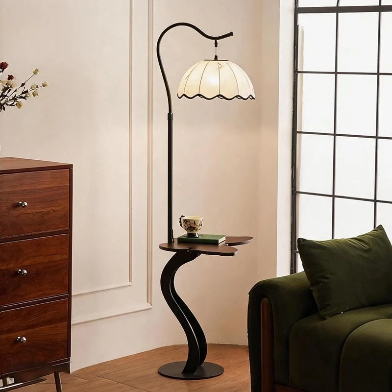 Mid Century Floor Lamp Living Room Sofa Bedroom Shelf Integrated Standing Atmosphere LED Home Decor