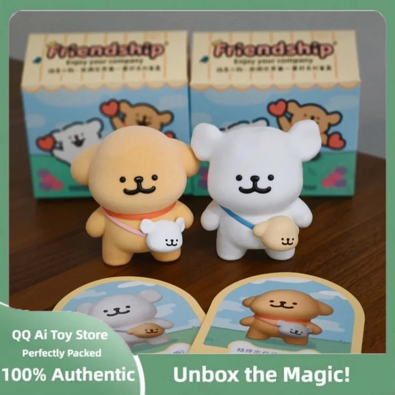Original  Maltese Friends Blind Box White Golden Dog Anime Figure Brithday Bag Mini Dog Action Figure Collection Model Toy Gift