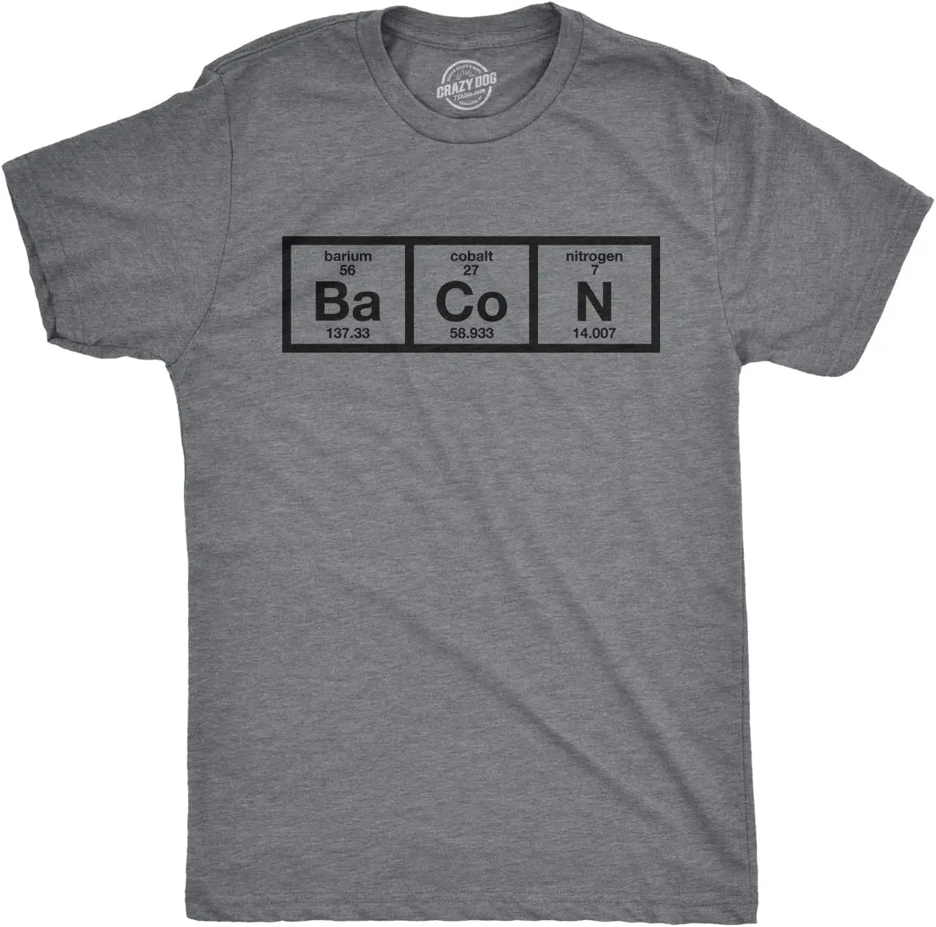 تي شيرت لحم الخنزير المقدد لعنصر الكيمياء المضحك - تي شيرت قطني 100% برسومات الطاولة الدورية الحمراء - يجب اقتناؤه لعشاق الكيمياء والعلوم