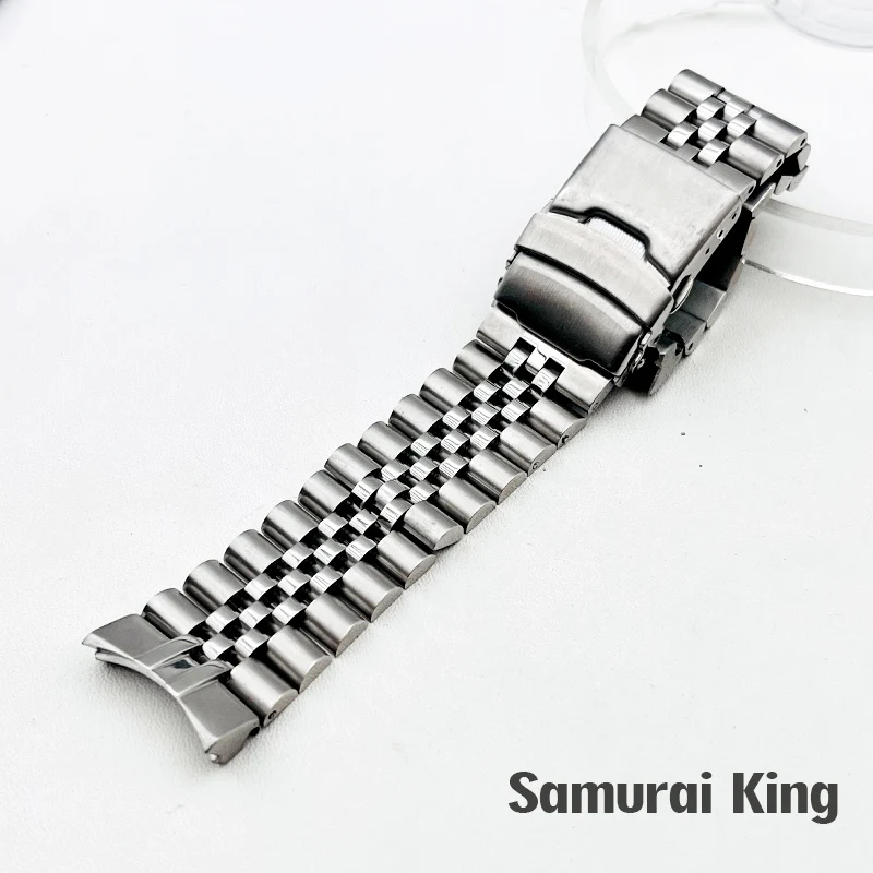 Stainless Steel Samurai Bracelet 22mm Strap Deployment Folding Buckle Solid Arc Ends 22mm SRPE Samurai Watch Band Belt