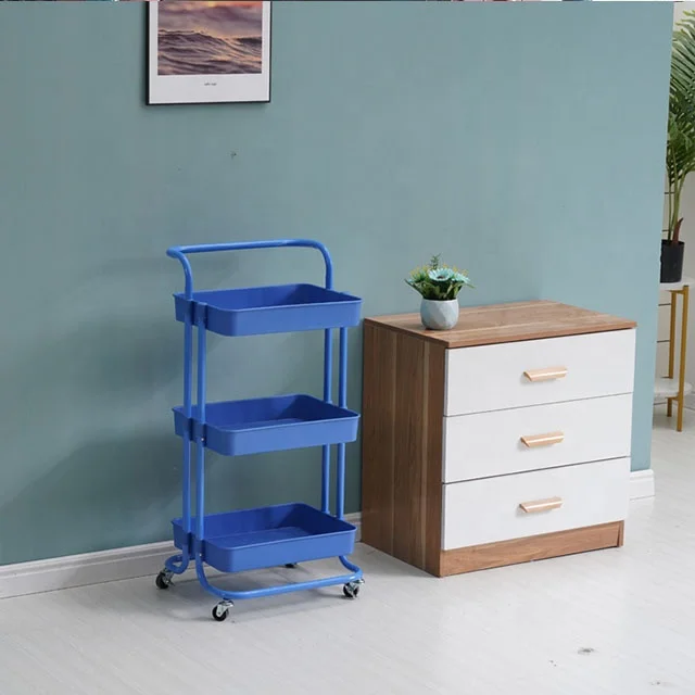 Carrello a mano, con ruote per la mobilità, carrello portautensili multistrato, portaoggetti da cucina per camera da letto, multicolore