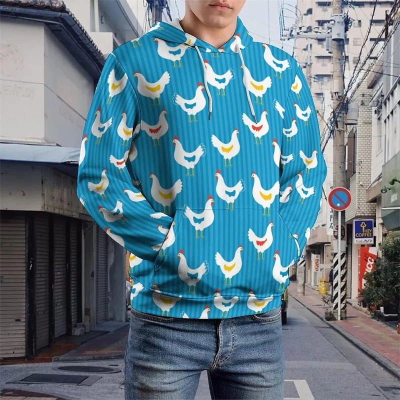 Men's Hoodies Mexican Rooster Print 3D Patternv Hooded Autumn Pullover Sweatshirt With Pocket Hoodie Streetwear Comfortable Tops