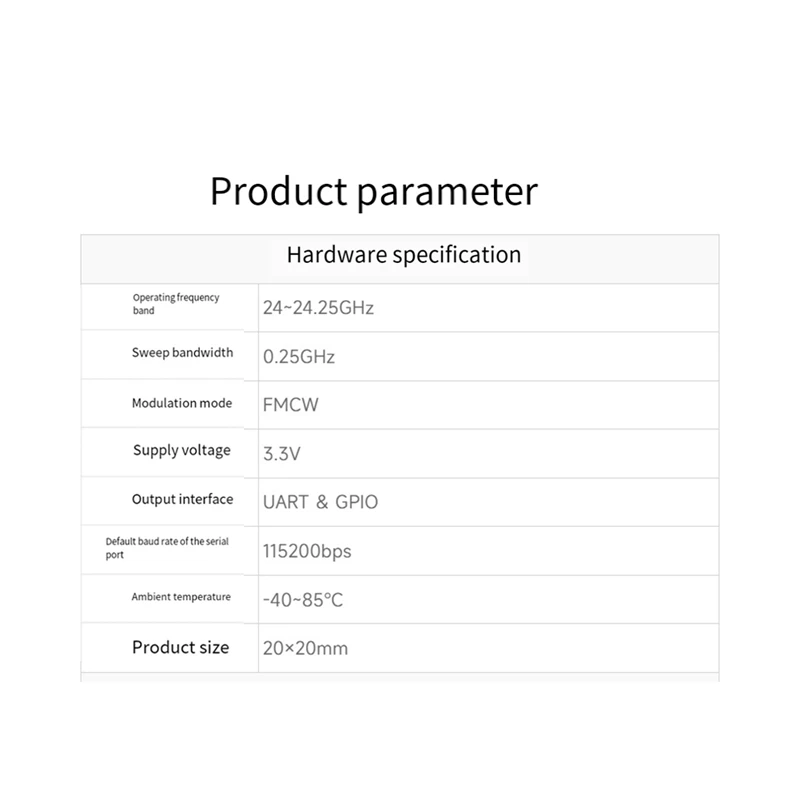 Sensor de Radar de onda milimétrica, 1 piezas, 24G, PCB, alta sensibilidad, S3KM1110, módulo de micromovimiento inteligente del cuerpo humano, Banda ISM