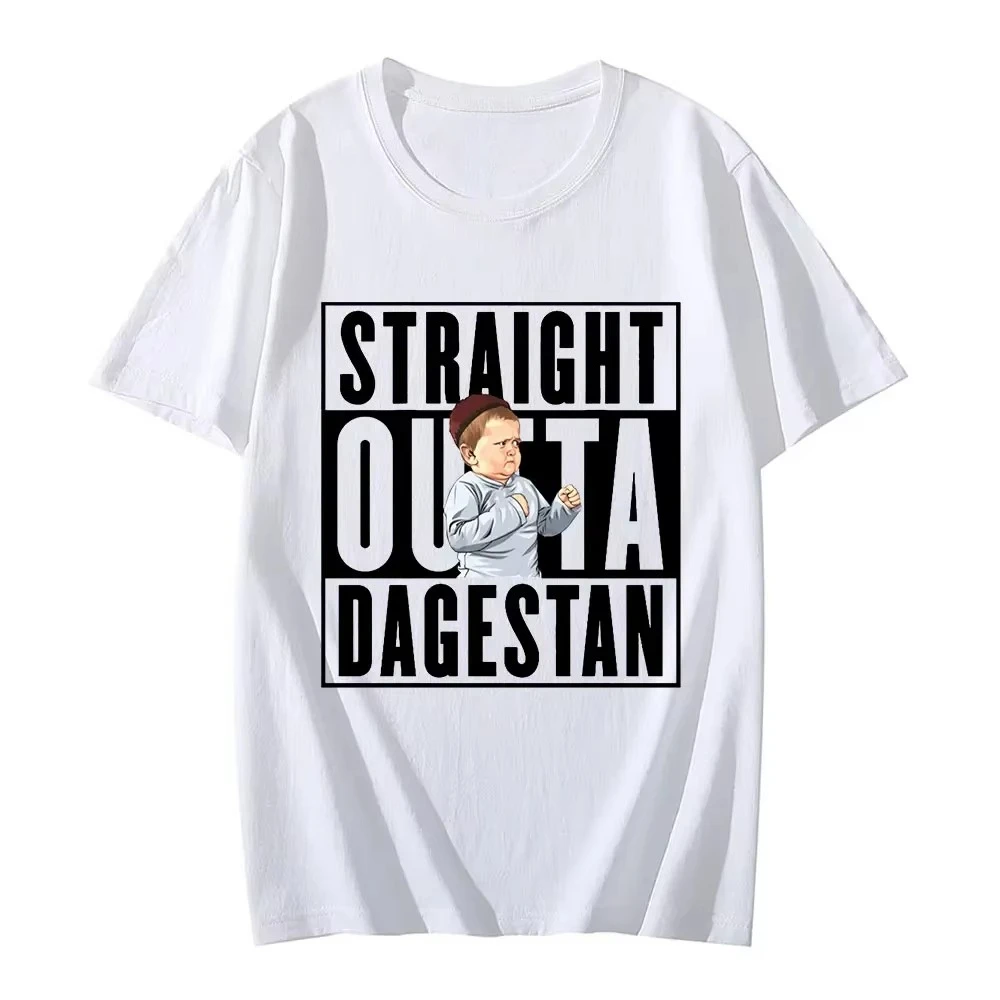 Футболка Hasbulla Fighting Meme Straaight Outta Dagestan Mini Khabib Blogger, футболка с графическим принтом для мужчин и женщин, хлопковые футболки, топы