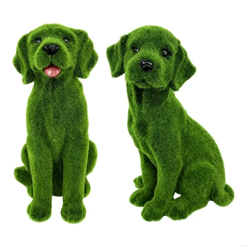 H8WB Outdoor Courtyard Decorative Faux Sculpture Plush Cartoon Dog Kindergarten Lawn