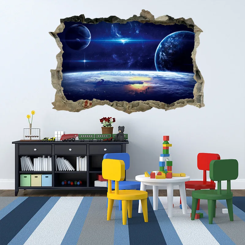Universe Starry Wonders Vinyl Walls Art Mural Stickers for Home Decoration Aesthetic Rooms Galaxy Star Sky Landscape Wallpaper