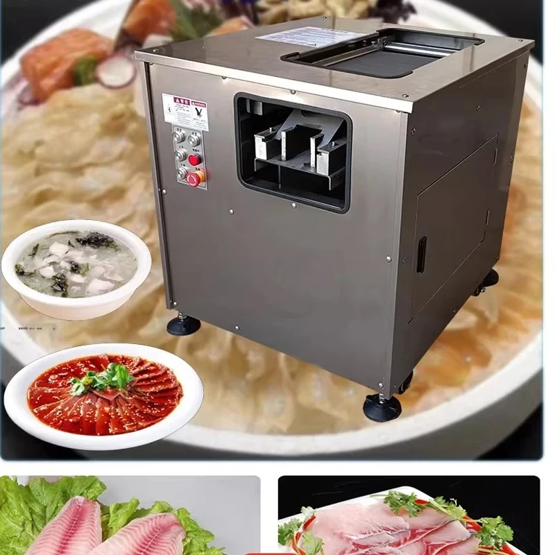 Fully Automatic Fish Fillet Machine for Salmon Long Lifespan Adjustable Thickness 1.5-10mm Professional Kitchen Cutting Tool