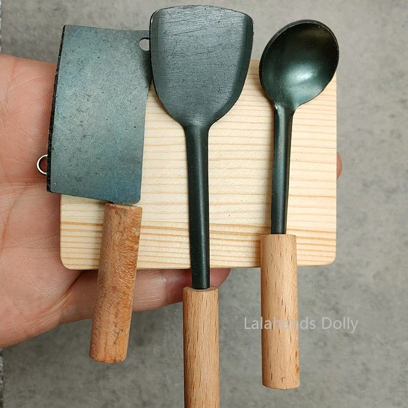 Doll House Mini Spatula, Spoon Kitchenware Model for Doll House Kitchen Furniture Decoration Accessories