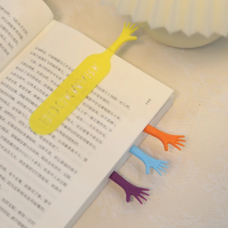 4 buah Bookmark YANG BAGUS alat tulis jari kreatif membantu saya tahan lama Bookmark buku harian Mini tangan pemodelan pembatas buku dekorasi