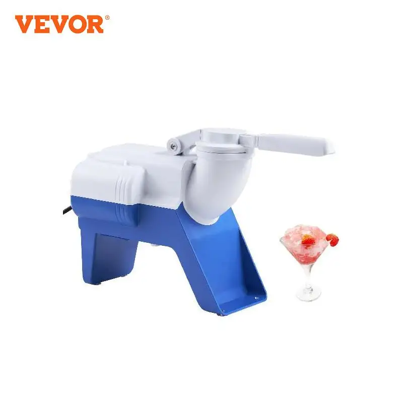 VEVOR 220W Ice Crushers Machine 176lbs/H Electric Snow Cone Maker with 2 Blades Shaved Ice Machine with Cover and Bowl for Home