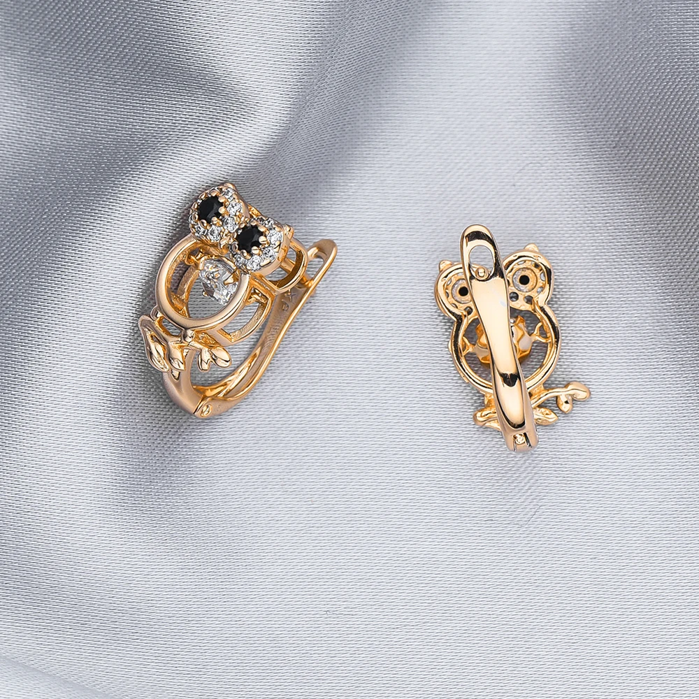 New Owl Shape Inlaid Zircon Stud Earrings Animal Series Cute Vivid Jewelry Accessories Birthday Party Gift for Classmate Girls image 4