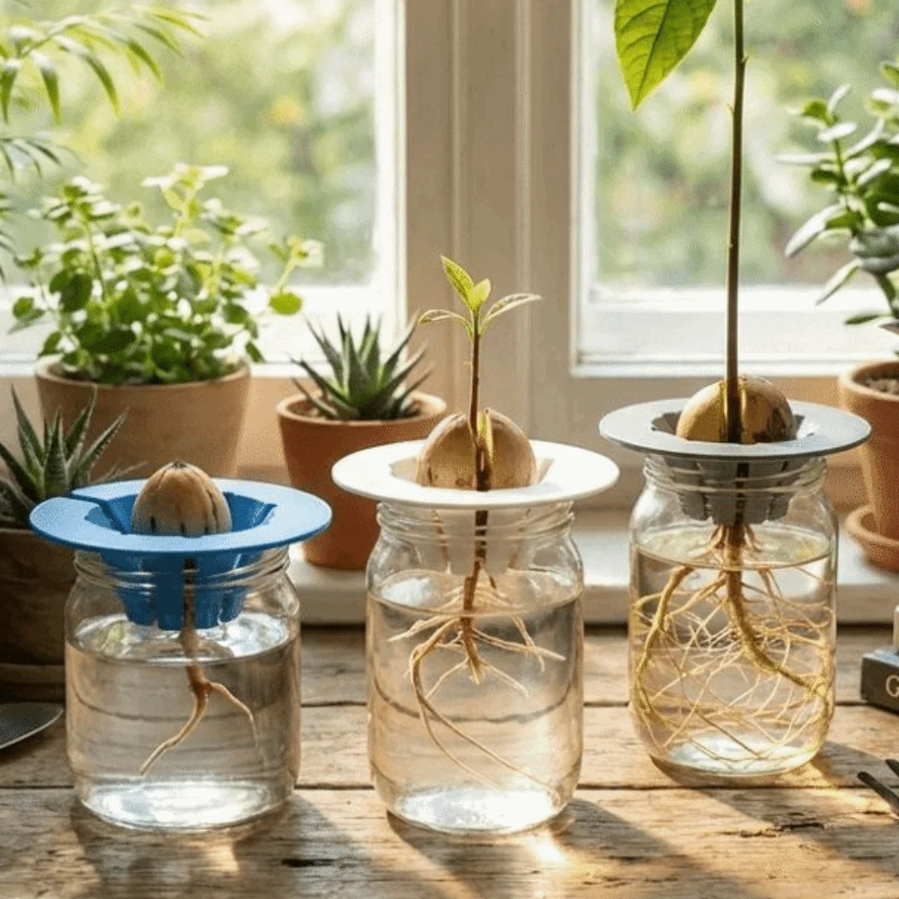 Soil-Free Avocado Planter Sprouting Setup Growing System Seedling Tray Plastic Cultivation Device Hydroponic Stand