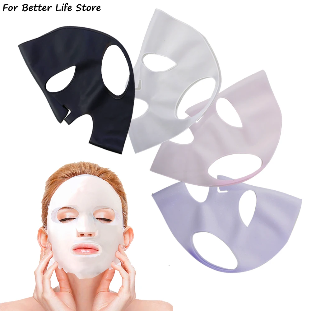 

1pcs Silicone Waterproof Face Moisturizing Mask For Cover Skin Care Beauty Anti-off Ear Fixed Prevent Essence Reusable