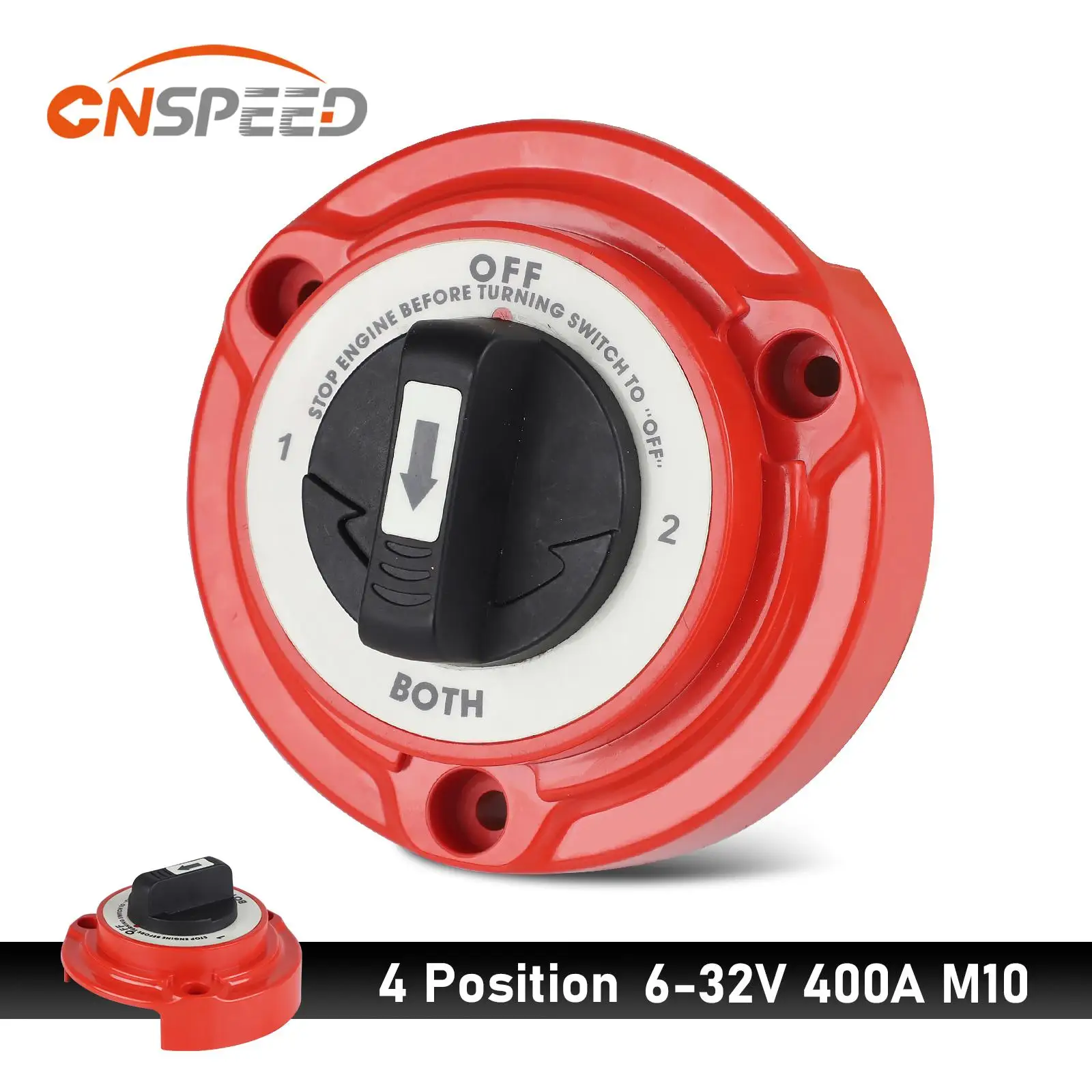 

CNSPEED Car Dual Battery Selector Switch 300A 6 -32V 4 Position Power Cut Off Battery Isolator For Marine Boat RV Big Truck