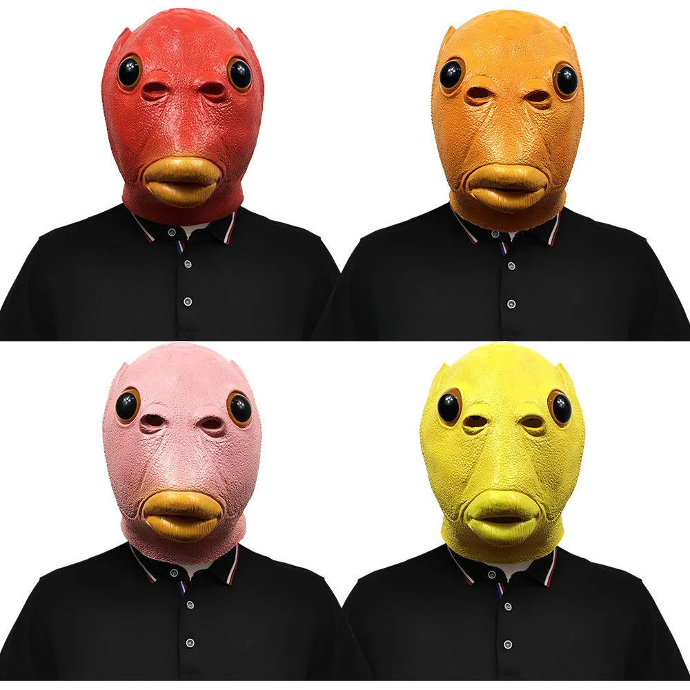 Fischmaske für Erwachsene, Natürliche Latex-Meereskreaturen-Vollkopfmaske für Halloween, Cosplay und Kostümpartys – Detail 1