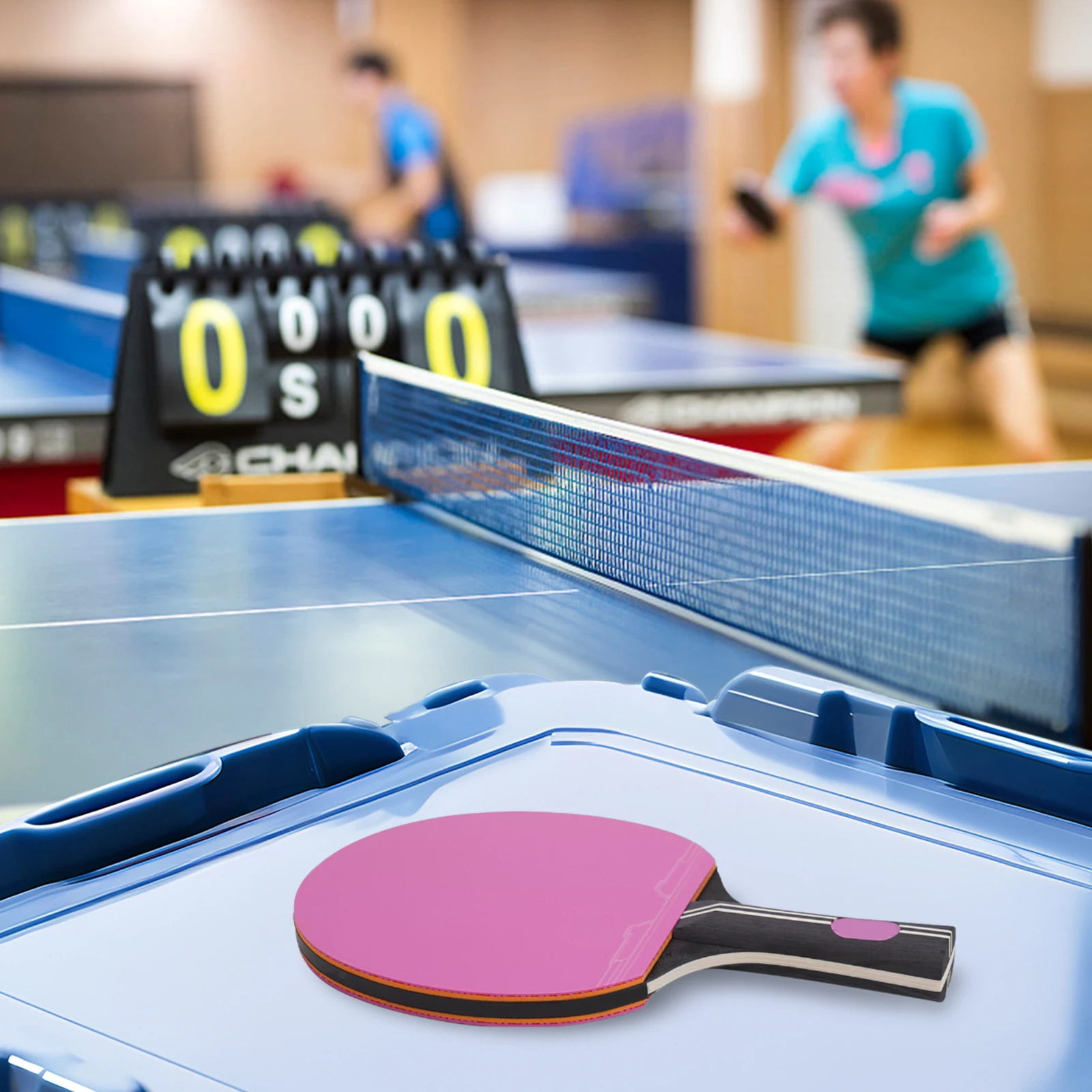 Unleash Your Skills with this Pro Level Table Tennis Racket  Strong Rotate Control  7 Ply Wood Bat  Long Handle FL