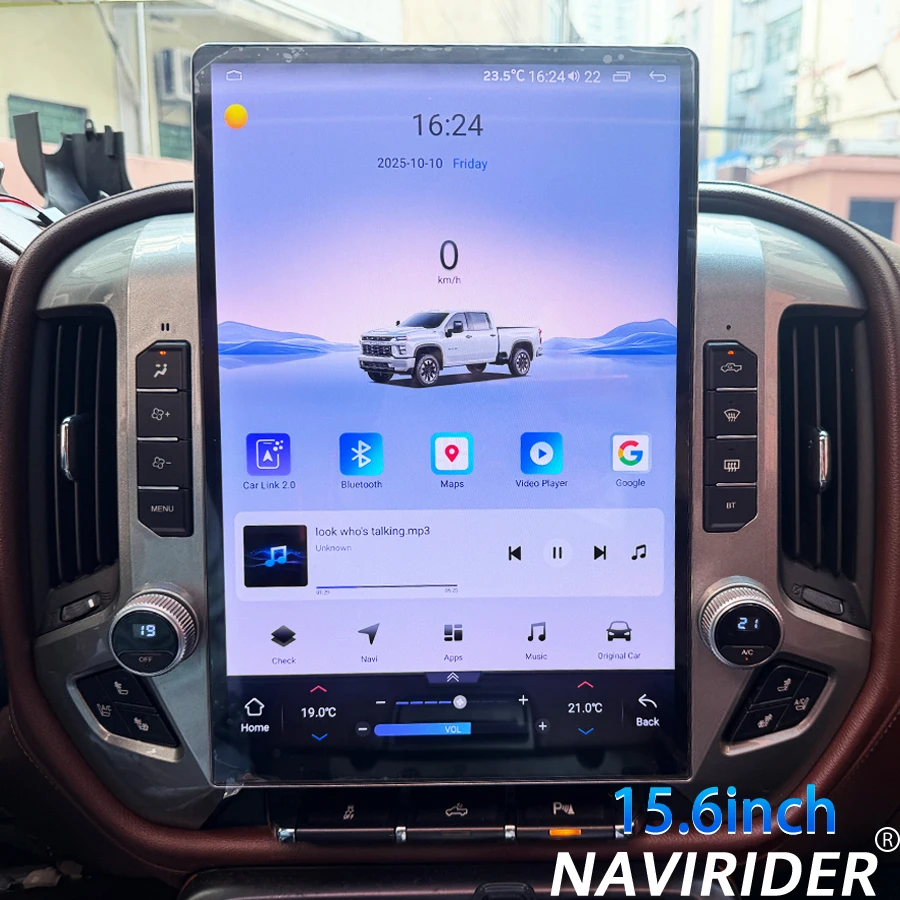

navirider bluetooth 15.6'' Car Radio Android 14 Carplay For Chevrolet SILVERADO GMC Sierra 2014-2023 GPS Multimedia Video player