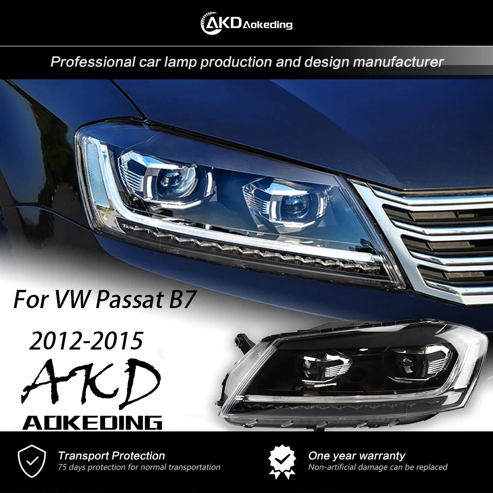 

AKD Head Lamp For VW Passat EU B7 2012-2015 Magotan Headlights DRL H7 LED Bi Xenon Bulb Assembly Upgrade Auto Accessories 2PCS