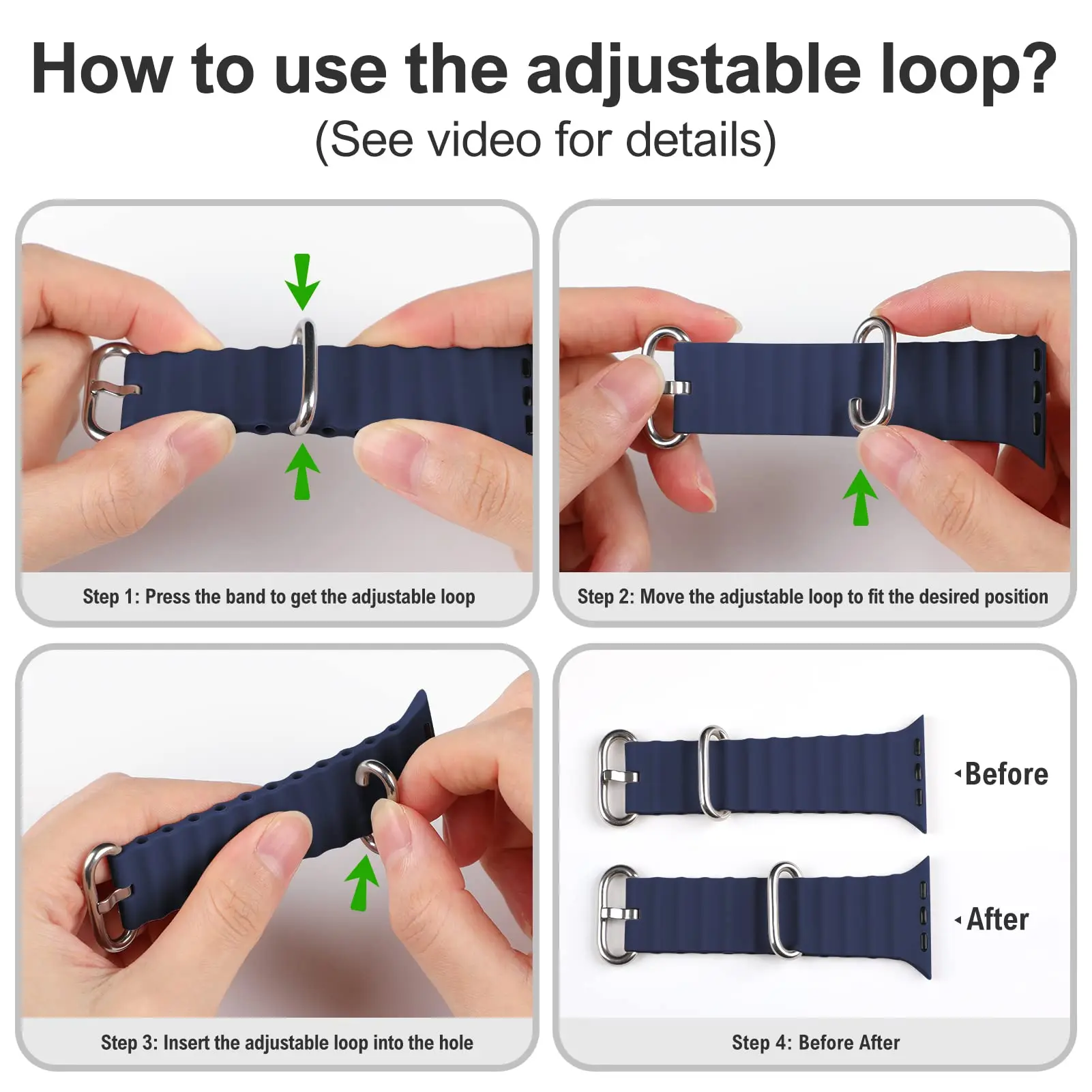 Ocean Strap for Apple Watch Ultra 2 Band 49mm 44mm 40mm 45mm 41mm 42mm 46mm 38mm Silicone Bracelet iWatch Series 10 9 SE 8 7 6 5