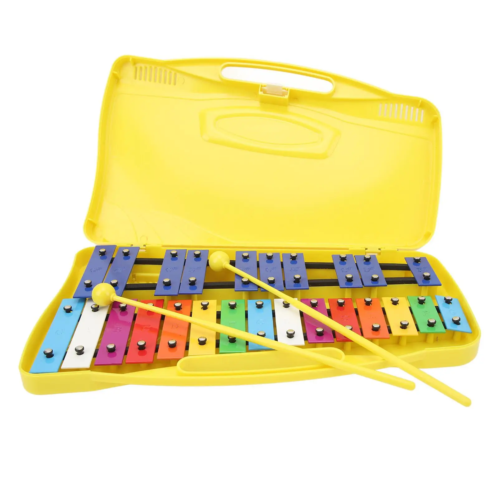 25-Note Professional Xylophone for Toddlers - Aluminum Keys & Yellow Storage Box