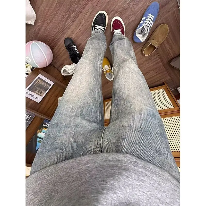 

Простые и универсальные джинсы, модный и художественный стиль, новый стиль Харадзюку, модный и ленивый.