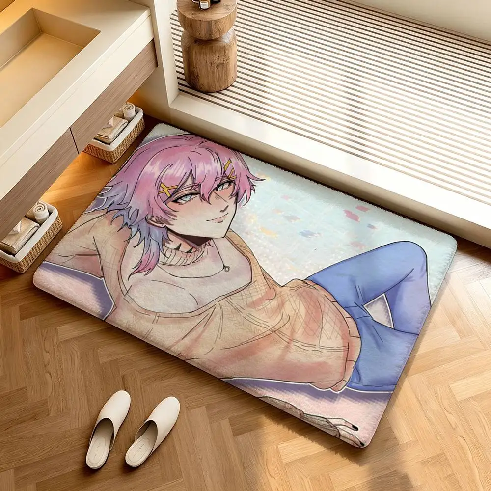 14 days with you ren  Shower Room Absorbent Small Floor Mat Soft Comfortable Decorative Foot Mat