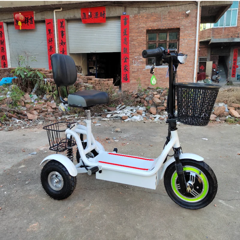 Foldable Electric Tricycle, High Power, Third Gear, Adjustable, Leisure,Commuting,Vehice,11 Inch, 48V, 350W,Range 40-50KM,22KG