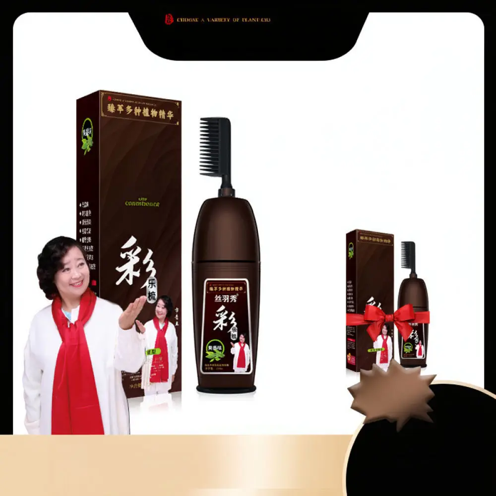 Permanent Hair Color Dyeing Cream With Comb Applicator Easy Home Use Hair Care Treatment Natural Gray Coverage