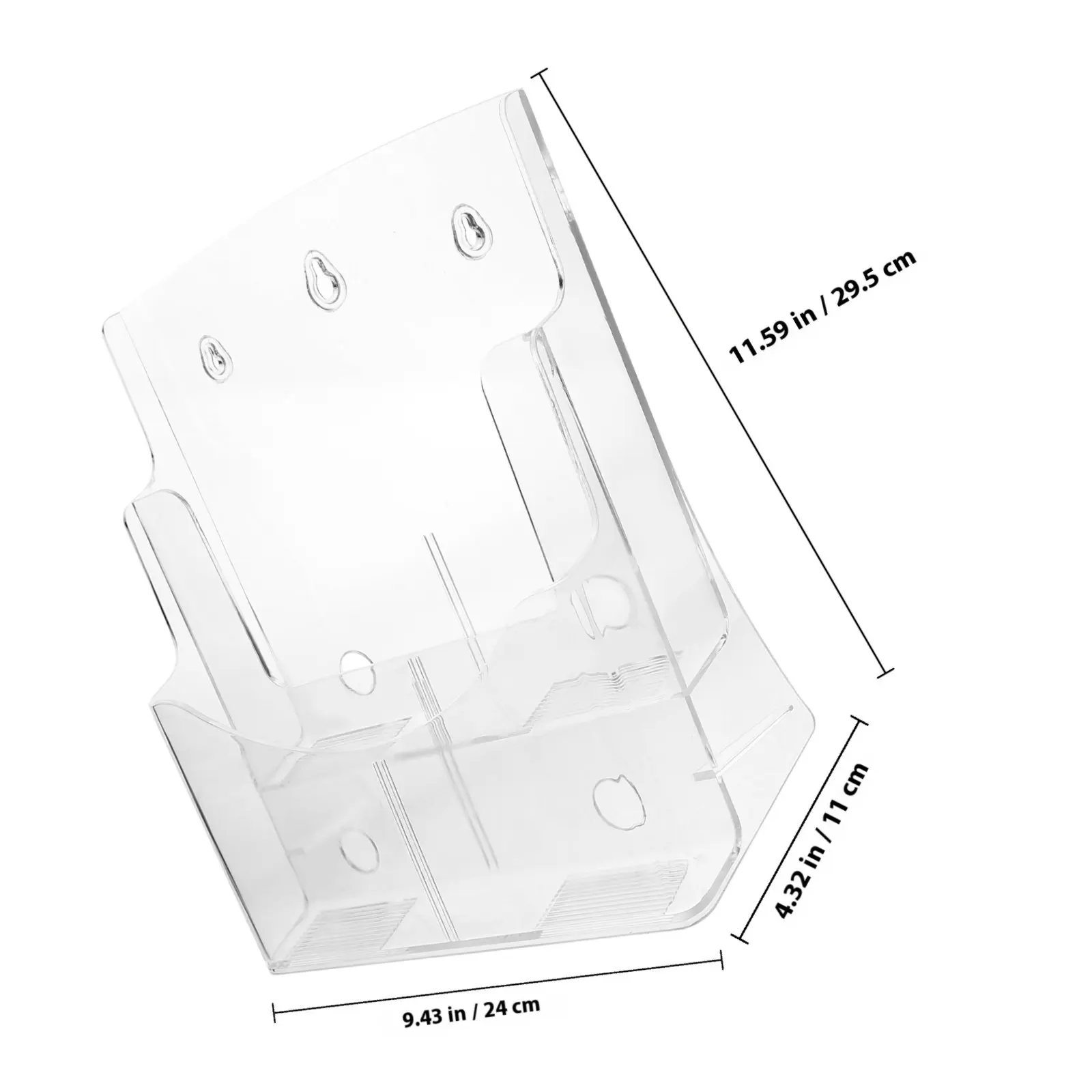 2 Layers Transparent Bookshelf File Organizer Document Holder Brochures Stand Magazine Rack Office Storage Shelf