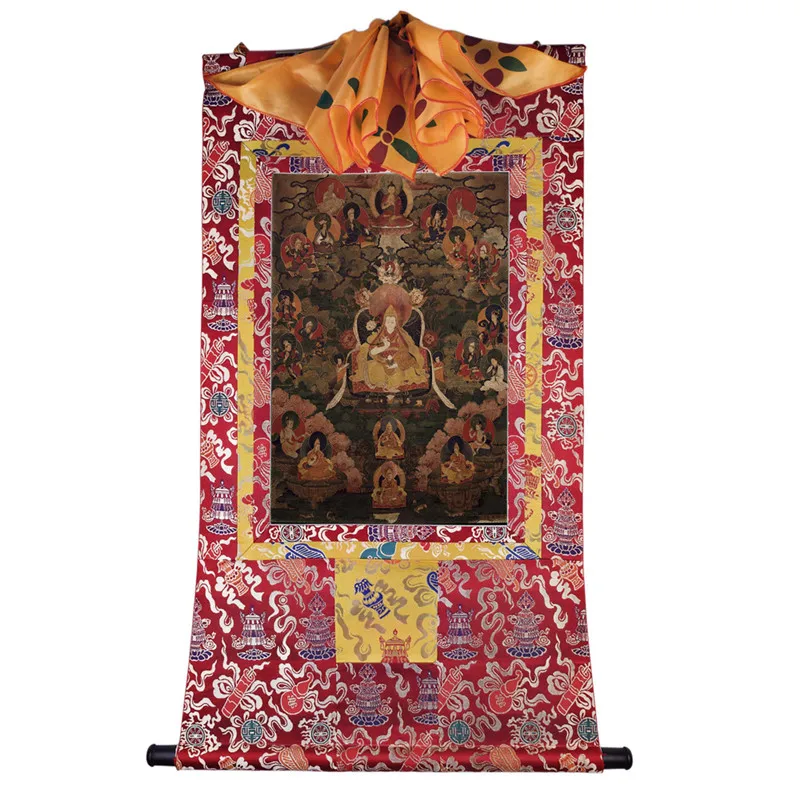 Dalai Lama VII - Kelzang Gyatso Thangka,Gandhanra Tibetan Buddhist Thangka Art,Giclee Printed and Hand Framed,47