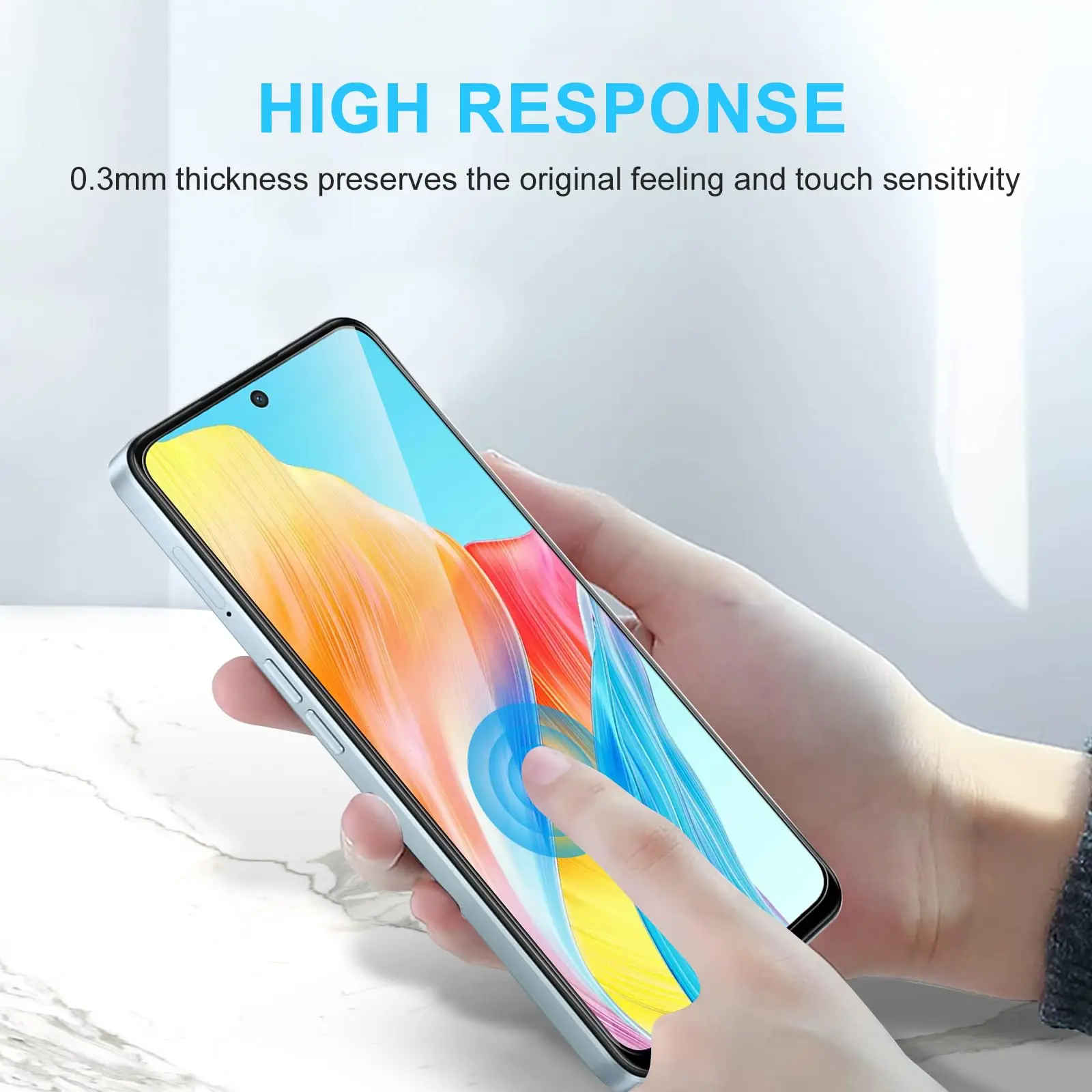 Screen Protector for OPPO A98 5G Tempered Glass Crystal HD 9H Transparent Anti Scratch Case Friendly Mica High Aluminum