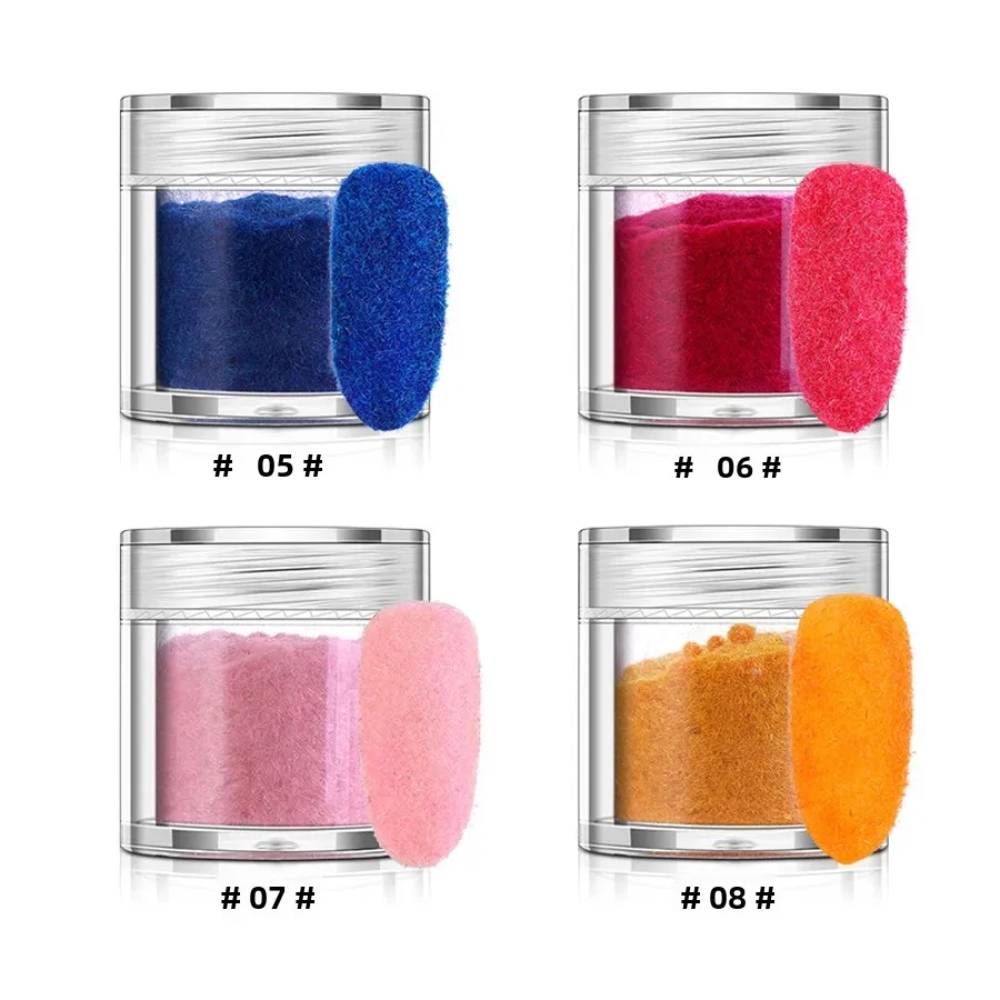 10 مل من القطيفة المنفوشة لتزيين الأظافر مسحوق مخملي متدفق لتقوم بها بنفسك ديكور الغبار لتزيين الأظافر #4