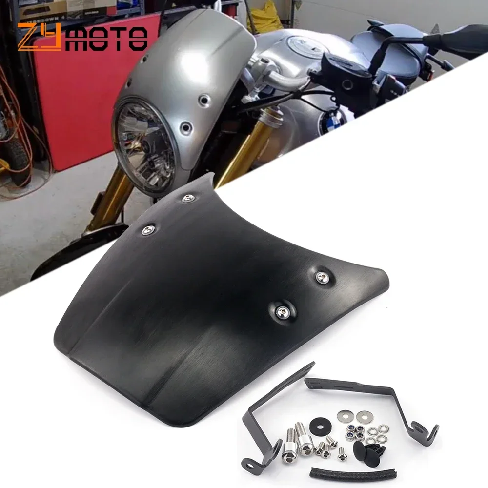 

Motorcycle Windshield Aluminum Wind Deflector Windscreen For BMW R NINE T NINET 2014 2015 2016 2017 2018 2019 2020